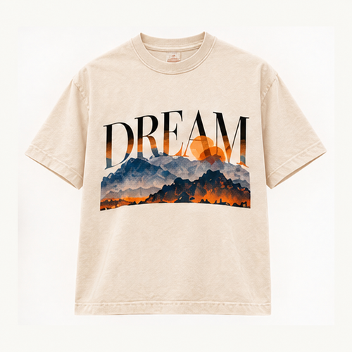 DREAM Tee in Ivory, clean front view