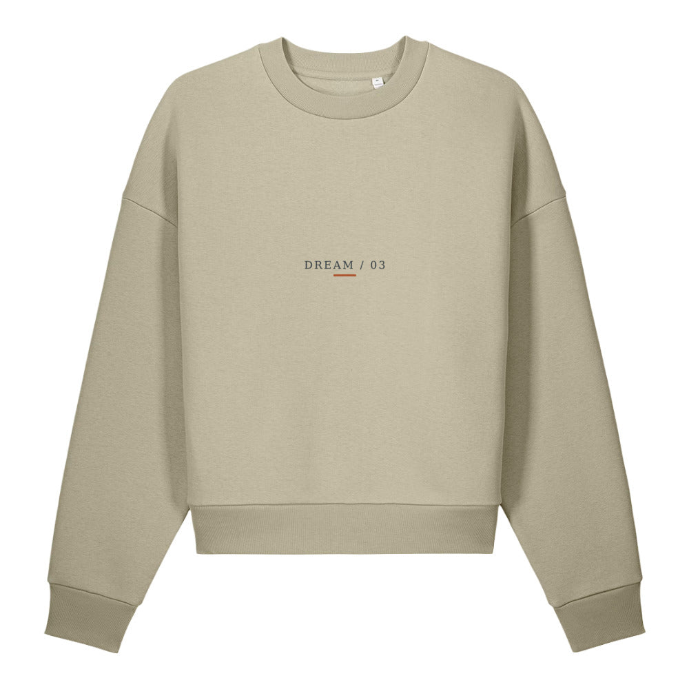 DREAM / 03 — Open Sky sweatshirt, fulfillment-faithful front view