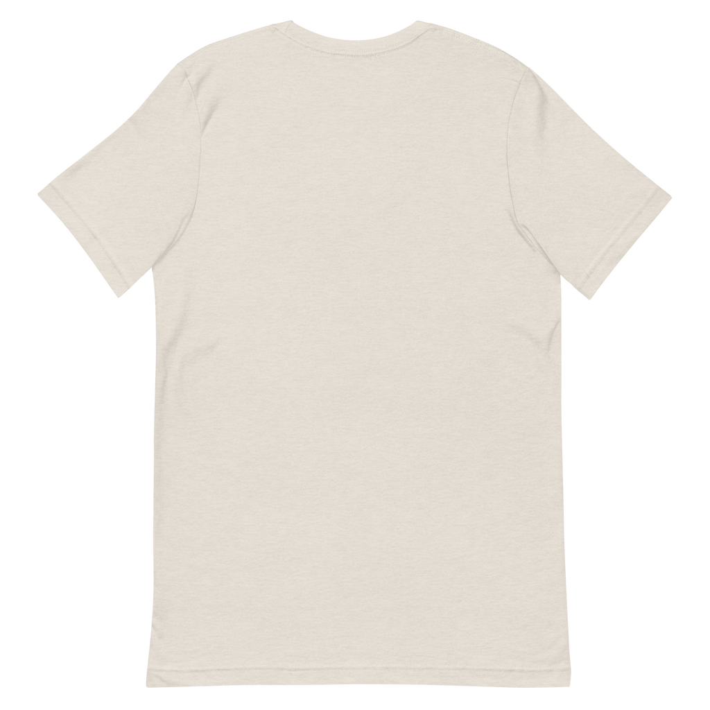 505 Built Different — New Mexico Tee in Heather Dust, back view with no print.